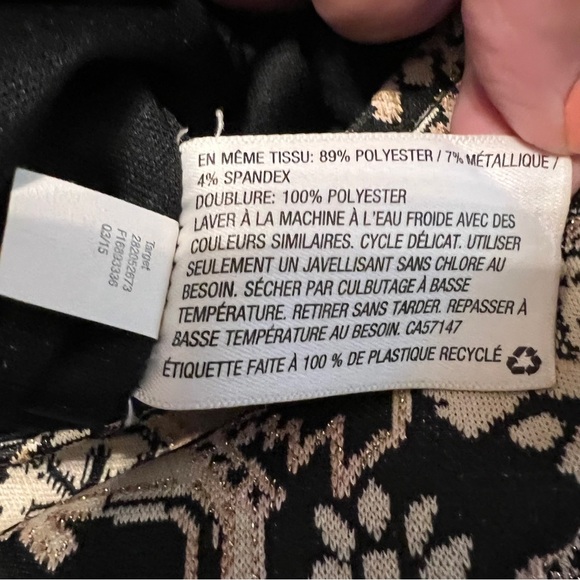 Xhilaration Mini Straight Skirt Gold Black Size XL/TG Geometric Tribal Pattern - Picture 8 of 9